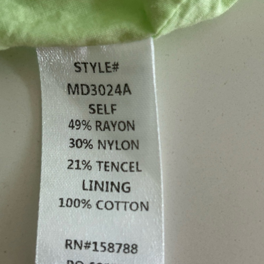 Mable Lime Green Ruffle Criss Cross Mini Dress Size Small Mable - Picture 10 of 11
